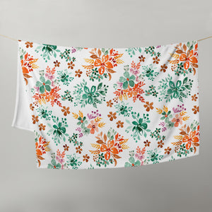 Autumn Breeze Watercolor Floral Blanket