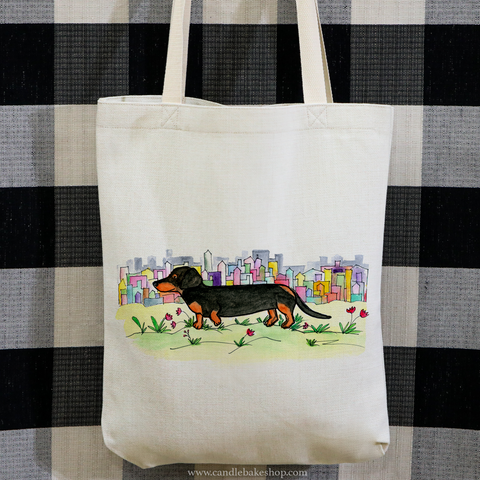 Dachshund In The City Tote Bag