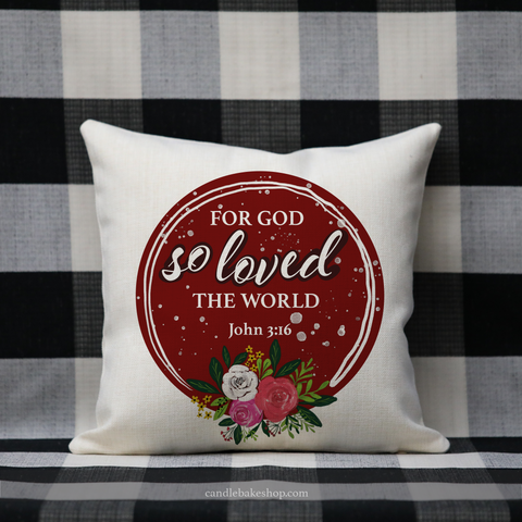 John 3:16 Christmas Pillow