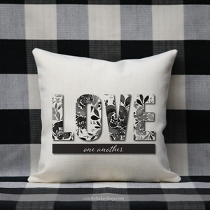Love One Another Scripture Pillow - Romans 13:8