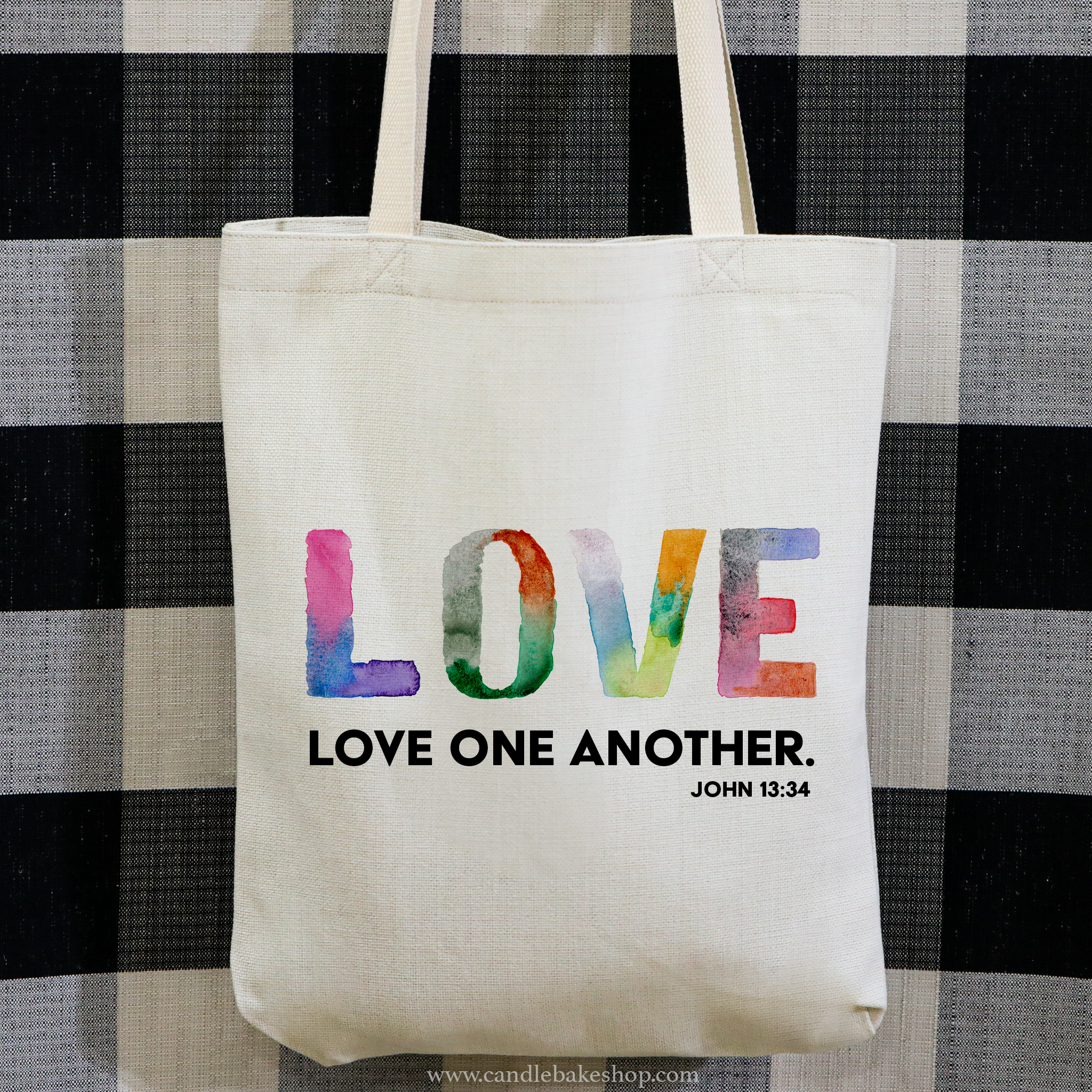 Love One Another Tote Bag - Watercolor Lettering