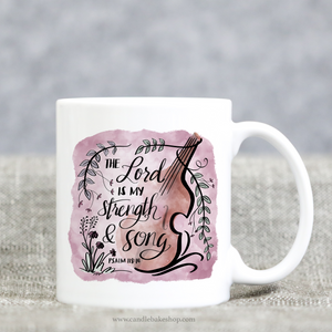 The Lord Is My Strength And Song Scripture Mug (Violin)
