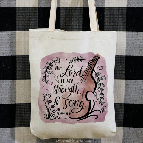 The Lord Is My Strength And Song Tote Bag (Violin)
