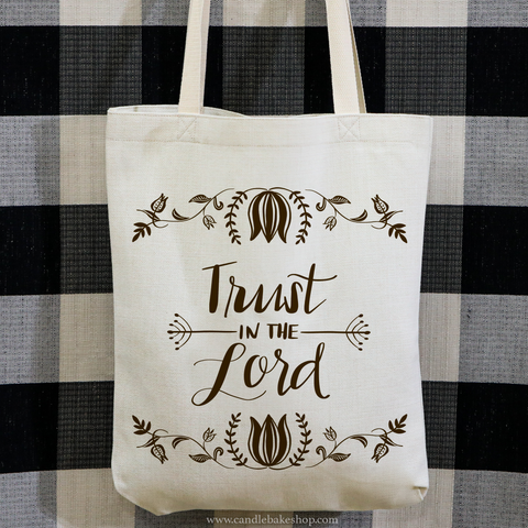 Vintage Inspired Scripture Tote Bag - Trust In The LORD